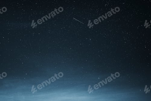 Preview: Shooting star in the dark blue sky over Greenland
