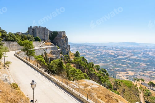 Preview: View of Castello di Venere in Erice on Sicily