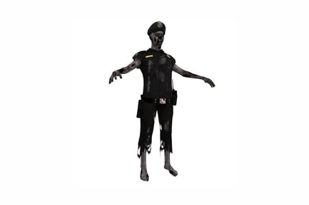 Preview: Undead figure in police uniform with damage