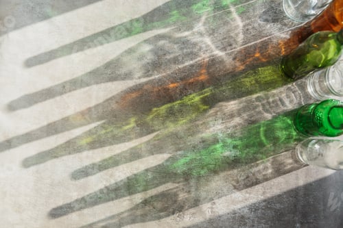 Preview: Separate collection of glass garbage. Eco friendly and zero waste concept