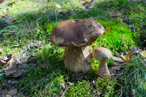 Preview: chanterelle mushrooms on wooden background