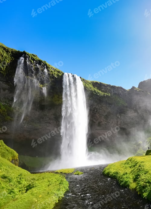 Preview: Seljalandsfoss waterfall in Iceland in Summer