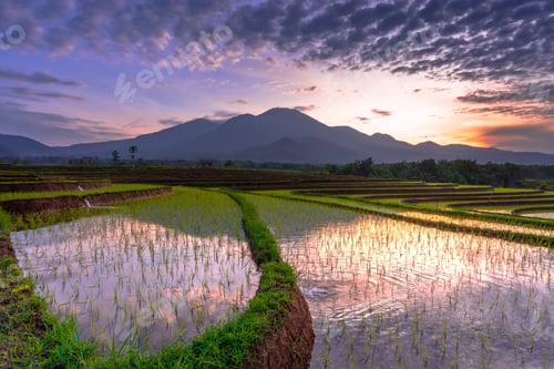 Preview: Beautiful morning view indonesia Panorama Landscape with beauty color