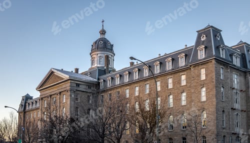 Preview: Old Buildings in downtown with snow - Montreal, Quebec, Canada