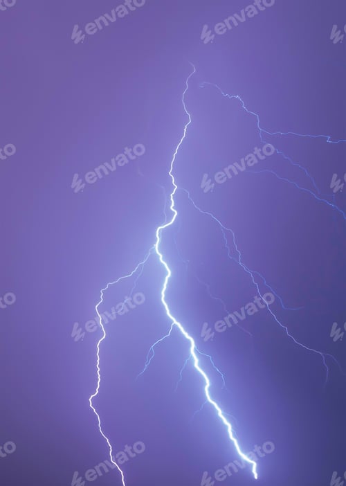 Preview: Realistic lightning isolated Electricity. Natural light effect, glowing background .