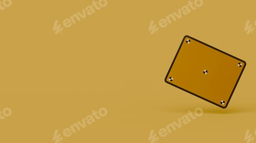 Preview: Modern 3D rendering of a blank digital tablet with clean design for presentation on yellow backdrop