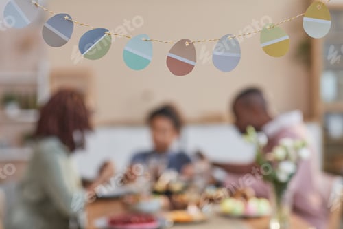 Preview: Modern African American Family Celebrating Easter Background