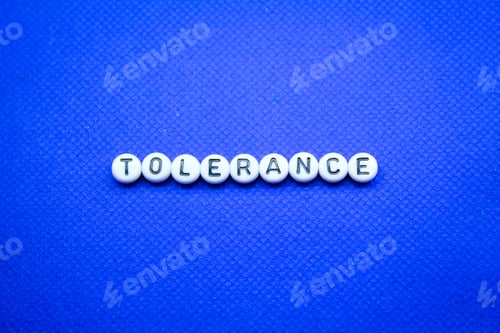 Preview: words or letters of tolerance in small circles
