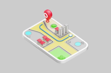 Cartoon navigation device with map