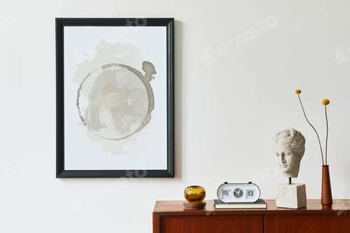 Preview: Retro modern compositon of living room interior