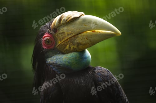 Preview: Close up of The wreathed hornbill, Rhyticeros undulatus