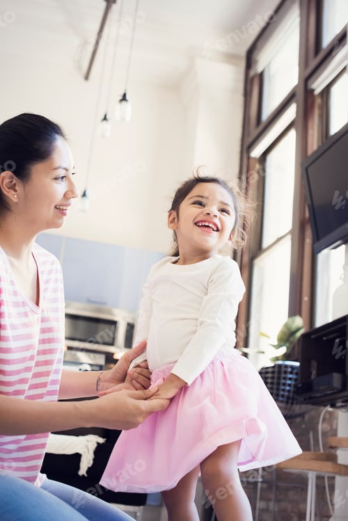 Preview: Mother and daughter at home