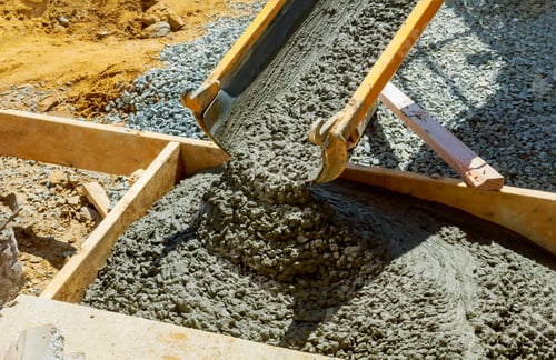 Preview: Construction of a concrete walkway around a residential rural house in manual of the pavement with a