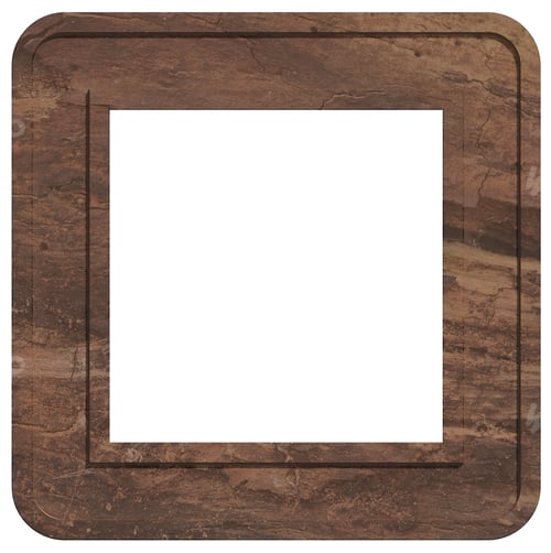 Preview: Blank square brown wooden frame on isolated background