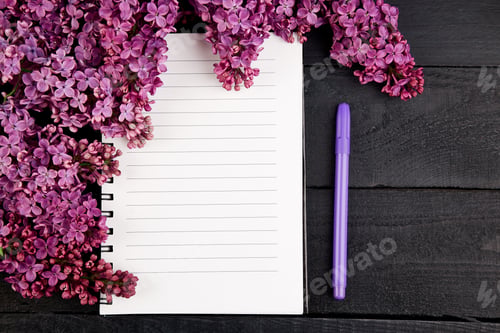 Preview: Diary and bouquet lilac