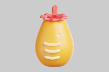 Vista previa: Tarro de dibujos animados con tapa floral