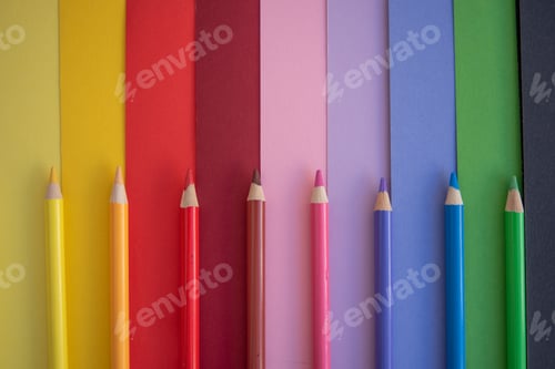 Preview: Colorful papers and crayons