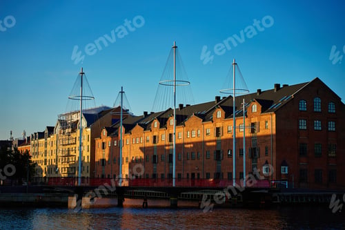 Preview: Circle Bridge or Cirkelbroen in Copenhagen at sunset