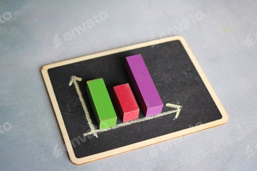 Preview: Sales graph chart on chalkboard