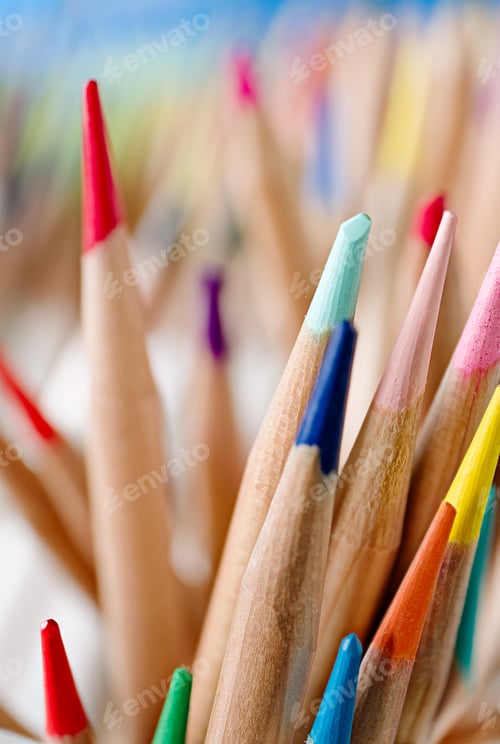 Preview: Bunch of multi-colored pencils