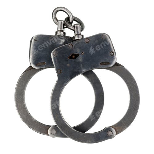 Preview: Black metal handcuffs