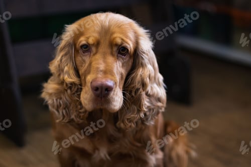 Preview: Portrait of a ginger dog. English Cocker Spaniel.