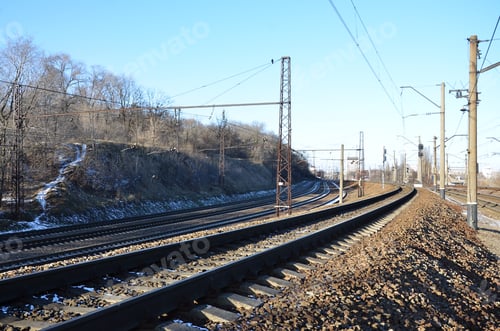 Preview: Winter railroad landscape