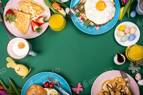Preview: Easter breakfast flat lay