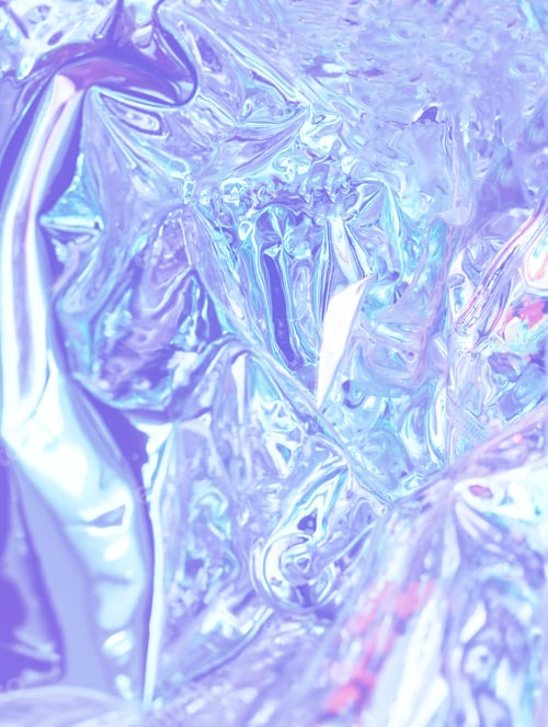 Preview: Abstract background shiny crumpled hologram with sparkles. Trendy neon textured background