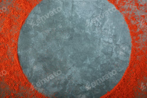 Preview: Round frame made of red paprika powder