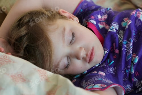 Preview: Little girl sleeping. Cute sleepyhead.