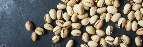 Preview: Pistachios Tasty Nuts Snack Menu Concept Serving Size. Food Background Top View Copy Space For Text