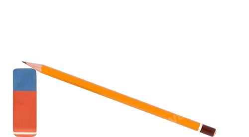 Preview: Yellow Pencil and Eraser on White Background