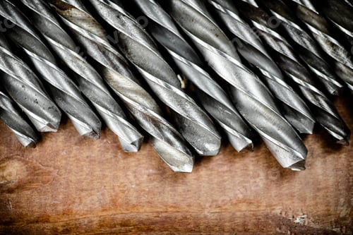 Preview: Drill bits for drills on the table.