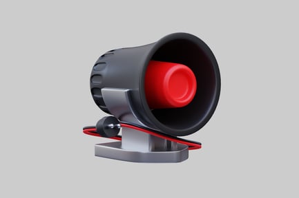 Preview: Black and red megaphone on silver base