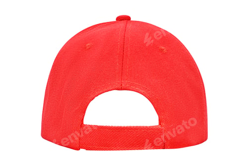 Preview: Red baseball cap back view isolated