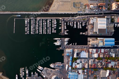 Preview: Aerial view of the touristic port of Viareggio Tuscany