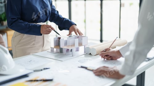 Preview: Architecture drawing on architectural Creative project business architecture building construction
