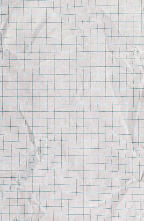 Preview: Crumpled Checkered Paper with Dotted Lines on White Background for Art