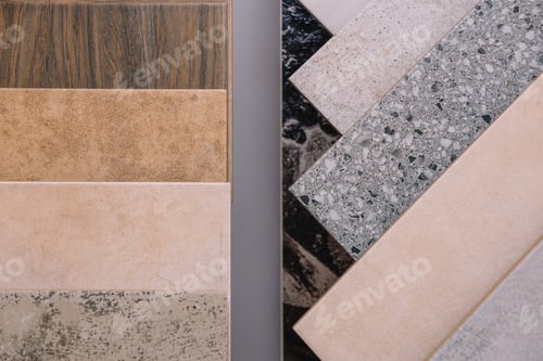 Preview: Tiles in different colors. ceramic tile shop.