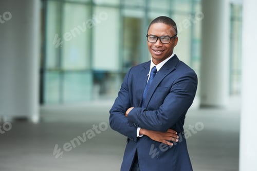 Smart Young Professional Man in Blue Suit