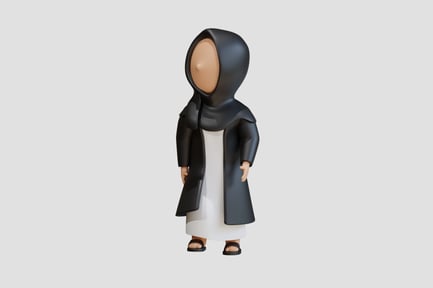 Preview: Muslim Woman 3D Character Slight Forward Lean