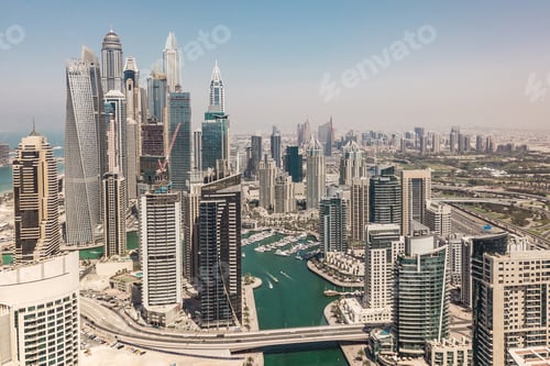 Preview: Aerial view of Dubai Marina district