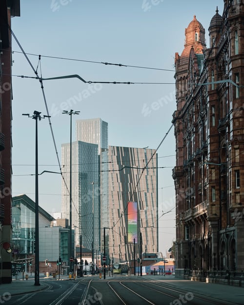 Preview: Modern architecture meets historic charm on a clear day