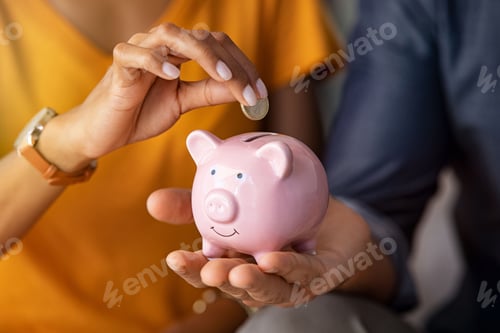 Preview: Putting Money into a Piggy Bank for Savings