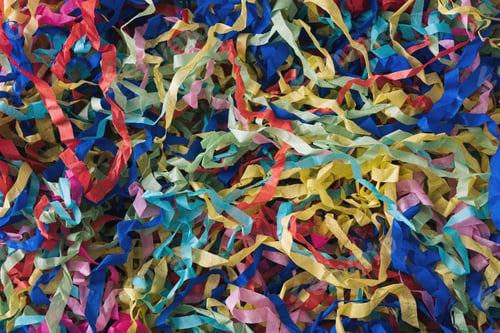 Preview: Jumbled background texture of colorful party streamers