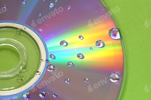 Preview: Water drops on a cd.