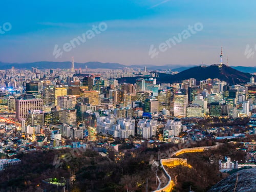 Preview: Beautiful Architecture building cityscape in Seoul city