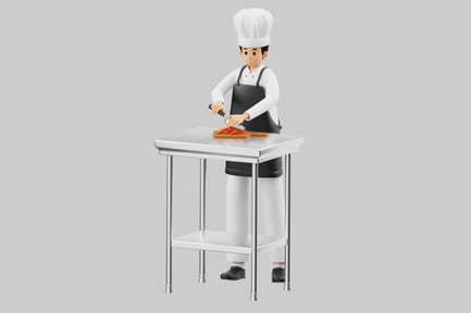 Preview: Chef cutting vegetables.