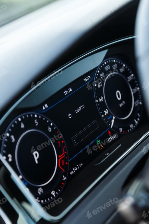 Preview: Digital display in car intelligent speed control technology indi